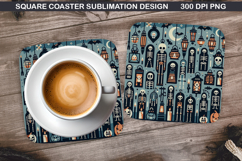 Halloween Coaster Sublimation, Halloween Coaster PNG Design Product Image 1
