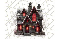 Gothic Christmas Clipart Dark Holiday PNG, Dark Christmas Product Image 2
