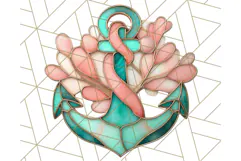 Stained Glass Sea Creatures PNG Clipart, Ocean Fantasy Product Image 2