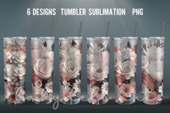 3D Flowers Tumbler wrap| Tumbler Sublimation Design Product Image 1