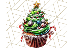 Christmas Cupcake PNG Clipart, Cute Food PNG, Holiday Treat Product Image 2