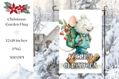Christmas Garden Flag, Christmas Mouse Garden Flag Template Product Image 1
