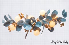 Luxury Blue And Gold Christmas Clipart PNG Product Image 1
