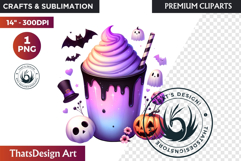 Pastel Goth Halloween Drinks - Kawaii Spooky Clipart PNG Product Image 1