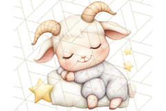Sleeping Baby Animals PNG, Cozy Pajama Bedtime Clipart Png Product Image 2