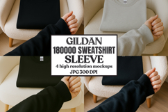 Gildan 180000 Sweatshirt Sleeve Mockups White Product Image 1