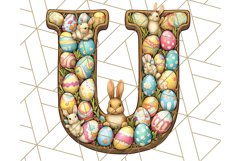 Easter Alphabet Clipart Set with Bunnies and Eggs Product Image 11