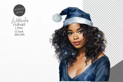 Christmas clipart, Girl clipart, Blue Christmas Product Image 1