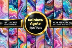Rainbow Agate Digital Papers, Gemstone Pattern Product Image 1