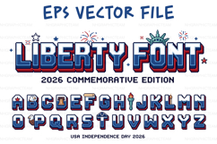 Pixel Font Retro 4th Of July Template for Crafters - EPS Set Product Image 1