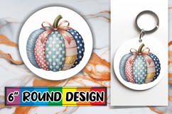 Cheerful Circle Keychain Magic, Pumpkin Watercolor Product Image 1