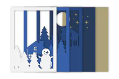 Winter 3D Layered Paper Cut - Christmas SVG Product Image 3