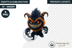 Halloween Little Monster Clipart Png, Spooky Cute Fantasy Product Image 1