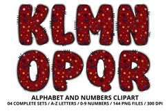 4th July Alphabet png clipart, independence letters doodle Product Image 3
