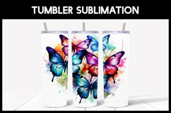 Watercolour butterfly tumbler wrap | Tumbler Sublimation Product Image 1