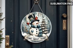 Home Sweet Home, Snowman Round Sign | Round Sublimation PNG Product Image 1