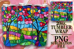 20oz Wrap Stained Glass Tree Colorful Tumbler Design Product Image 1