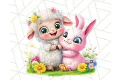 Cute Animal Friends Clipart PNG, Bright Spring Animal Duos Product Image 2