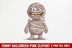 Funny Halloween Pink Clipart PNG Product Image 1