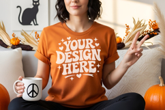 halloween sweatshirt mockup, autumn mockup, festive mockup Product Image 2