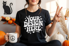 halloween sweatshirt mockup, autumn mockup, festive mockup Product Image 4