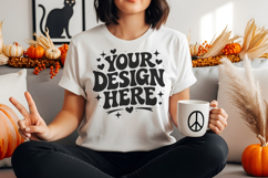 halloween sweatshirt mockup, autumn mockup, festive mockup Product Image 5