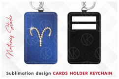 ARIES Diamond Zodiac Sign - Cards Holder Keychain Product Image 1
