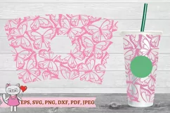 Butterfly Tumbler svg for Full Wrap Venti Cold Cup 24 oz Product Image 2