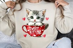 Valentines Day Kitty Cups Clipart PNG Product Image 1
