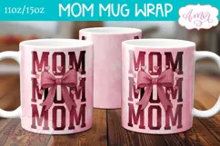 Mom Mug Wrap sublimation PNG, Mother's day coquette mug PNG Product Image 2