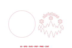 Christmas Round Sign Laser Cut SVG | Christmas Door Hanger Product Image 2