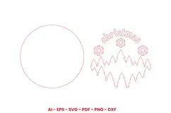 Christmas Round Sign Laser Cut SVG | Christmas Door Hanger Product Image 2
