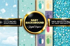 Baby Background Digital Papers - 04 Variations Product Image 1