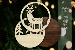 3d deer layered christmas ornaments tags files laser cut Product Image 3