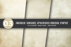 Antique Vintage Ephemera Digital Paper Product Image 1