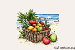 Watercolor Coastal Clipart PNG Product Image 1