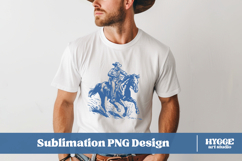 American Cowboy Patriotic 4th of July USA Horse PNG DTF Product Image 2