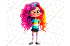 Cute Girl Clipart PNG, Playful Character Illustration Product Image 2