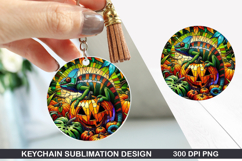 Chamaeleo Keychain Sublimation - Halloween Keychain PNG Product Image 1
