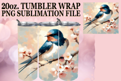 Bright Sublimation 20oz tumbler wrap, Birds Product Image 1