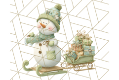 Pastel Snowman Clipart PNG, Cute Soft Winter Graphics Product Image 2
