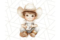 Cowboy Clipart PNG, Kid Western Country Graphic Product Image 2