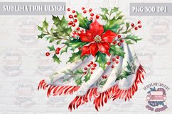 Christmas napkins Mistletoe branch table Sublimation Design Product Image 1