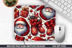 Santa Mouse Pad Sublimation, Christmas Mouse Pad PNG Design Product Image 1