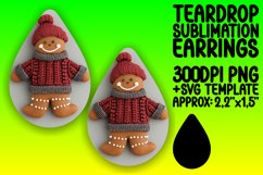 3D Gingerbread Teardrop Earrings Design Holiday Product Image 1