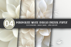 Minimalist white dahlia digital paper Product Image 1