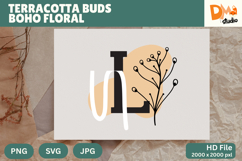 Terracotta Buds Boho Floral Monogram Product Image 1