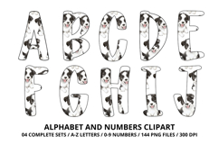 Cute Puppies Alphabet PNG, watercolor Letters &amp; Numbers Product Image 2