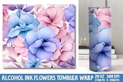 Pastel Alcohol Ink Flowers Tumbler Wrap Product Image 1