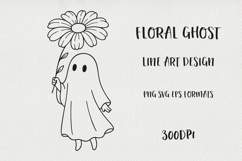 Cute Line Art Halloween Floral Ghosts BUNDLE| EPS, SVG, PNG Product Image 22